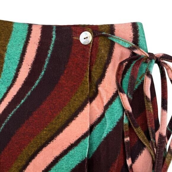 Frnch Women's Ella Corduroy Wrap Midi Skirt In Sand / Multi Size 4 - Picture 3 of 7